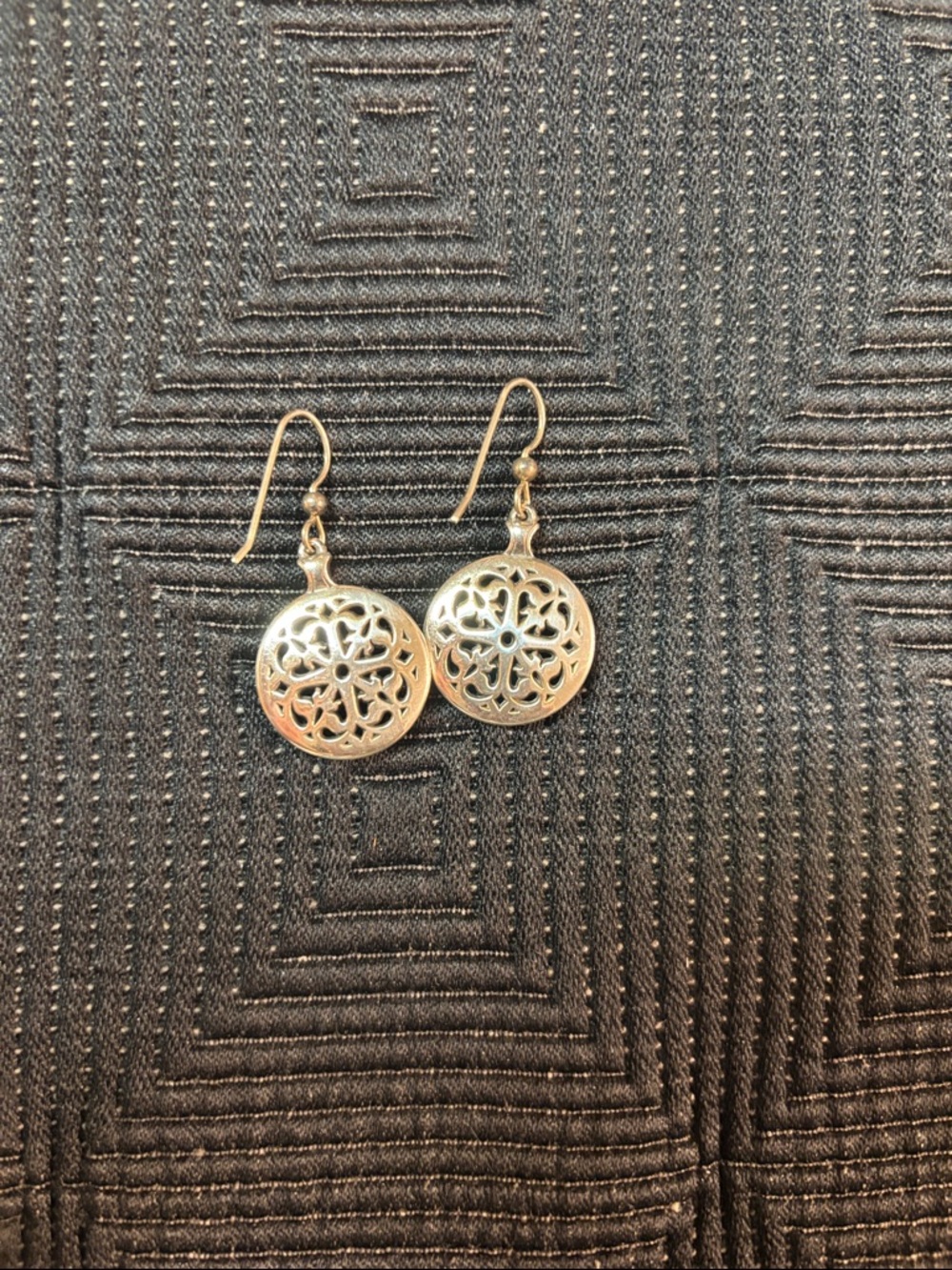 Brighton Silver Plated disc French wire earrings.